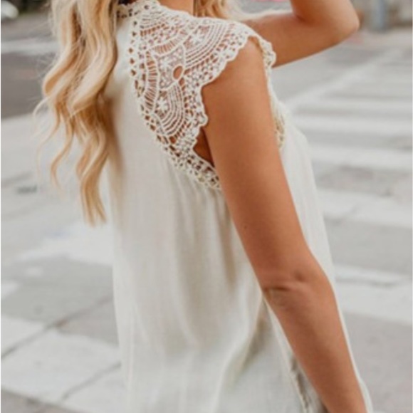 Unique Boho Crochet Lace Ivory Spring Blouse - Picture 3 of 10